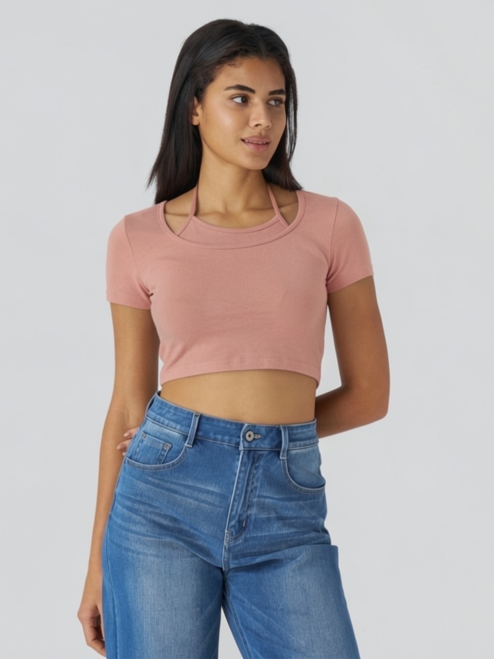 Halara layering 90s/y2k baby tee medium nwot